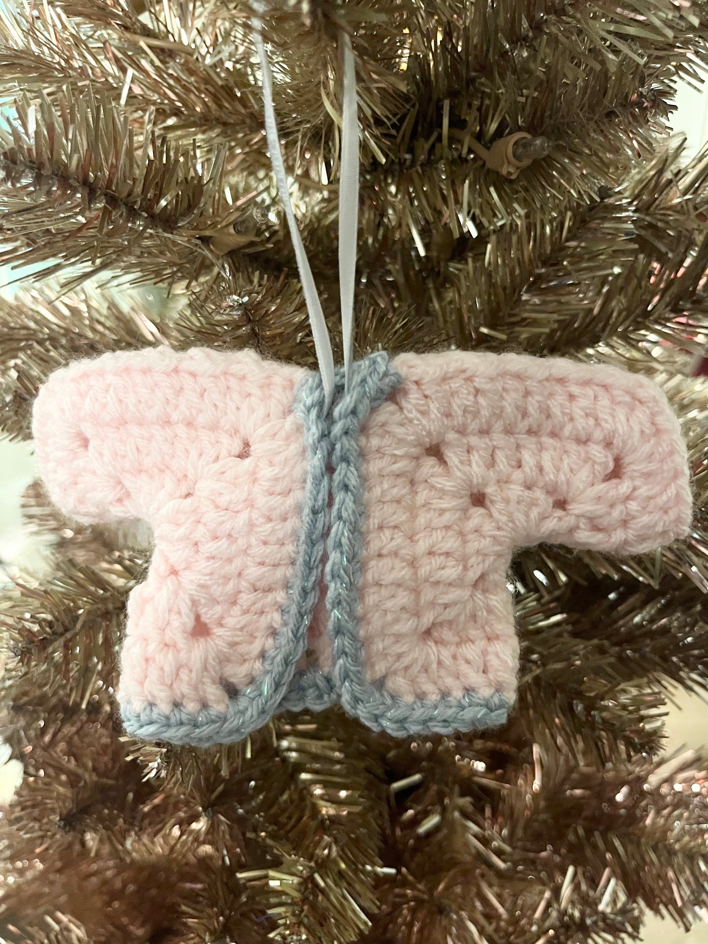 Pink and Blue Cardigan Ornament