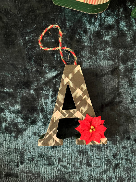 Decoupage Letter A Ornament